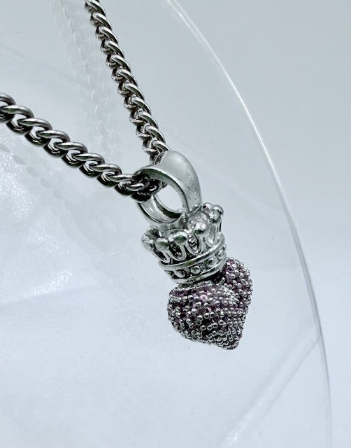 King Baby Studio Sterling Silver Crowned Heart Pendant Necklace