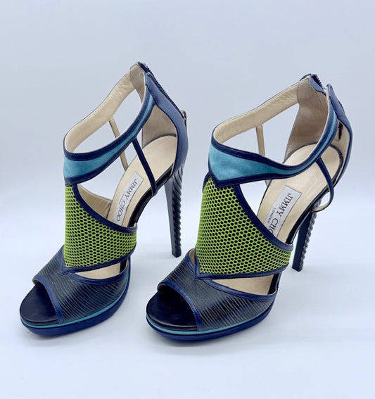 Jimmy Choo Mesh & Suede Cutout Heels Limited Edition