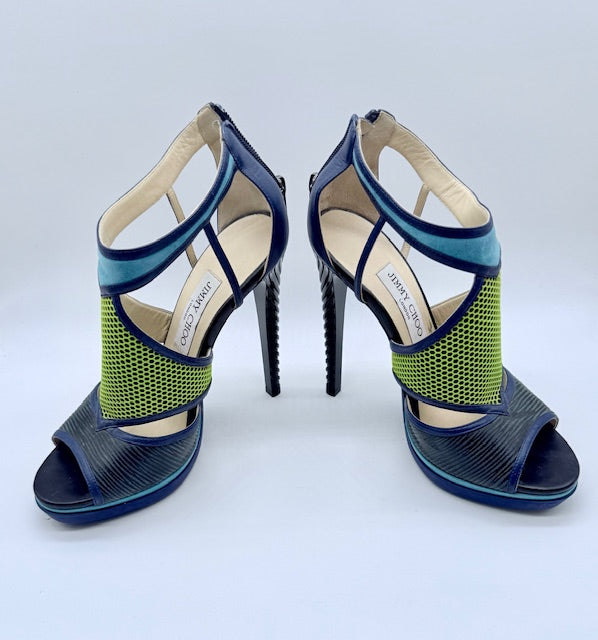 Jimmy Choo Mesh & Suede Cutout Heels Limited Edition Size EU39