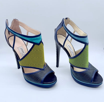 Jimmy Choo Mesh & Suede Cutout Heels Limited Edition Size EU39