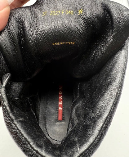 Prada Studded High-Top Leather Sneakers Size EU 39