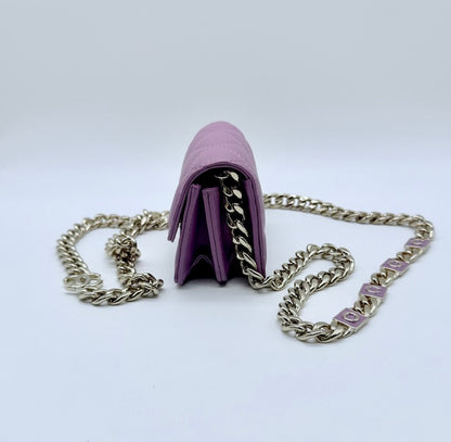 Chanel Micro Mini Classic Flap – Purple Lambskin with Enamel Letter Chain
