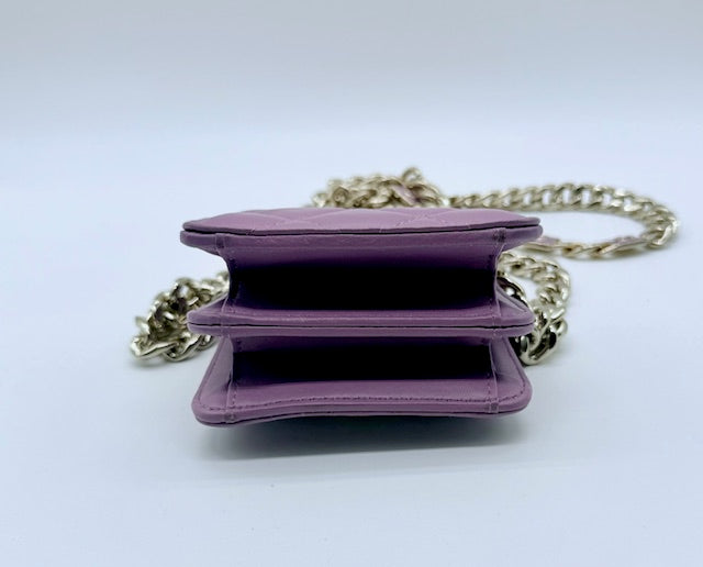 Chanel Micro Mini Classic Flap – Purple Lambskin with Enamel Letter Chain
