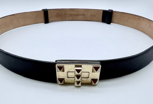 Valentino Garavani Rockstud Lock Buckle Leather Belt