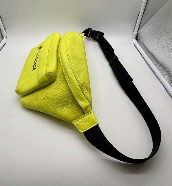 Balenciaga Everyday Leather Belt Bag – Neon Yellow