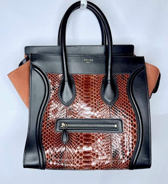 CELINE Luggage Tote – Large Phantom in Genuine Python & Smooth Calfskin