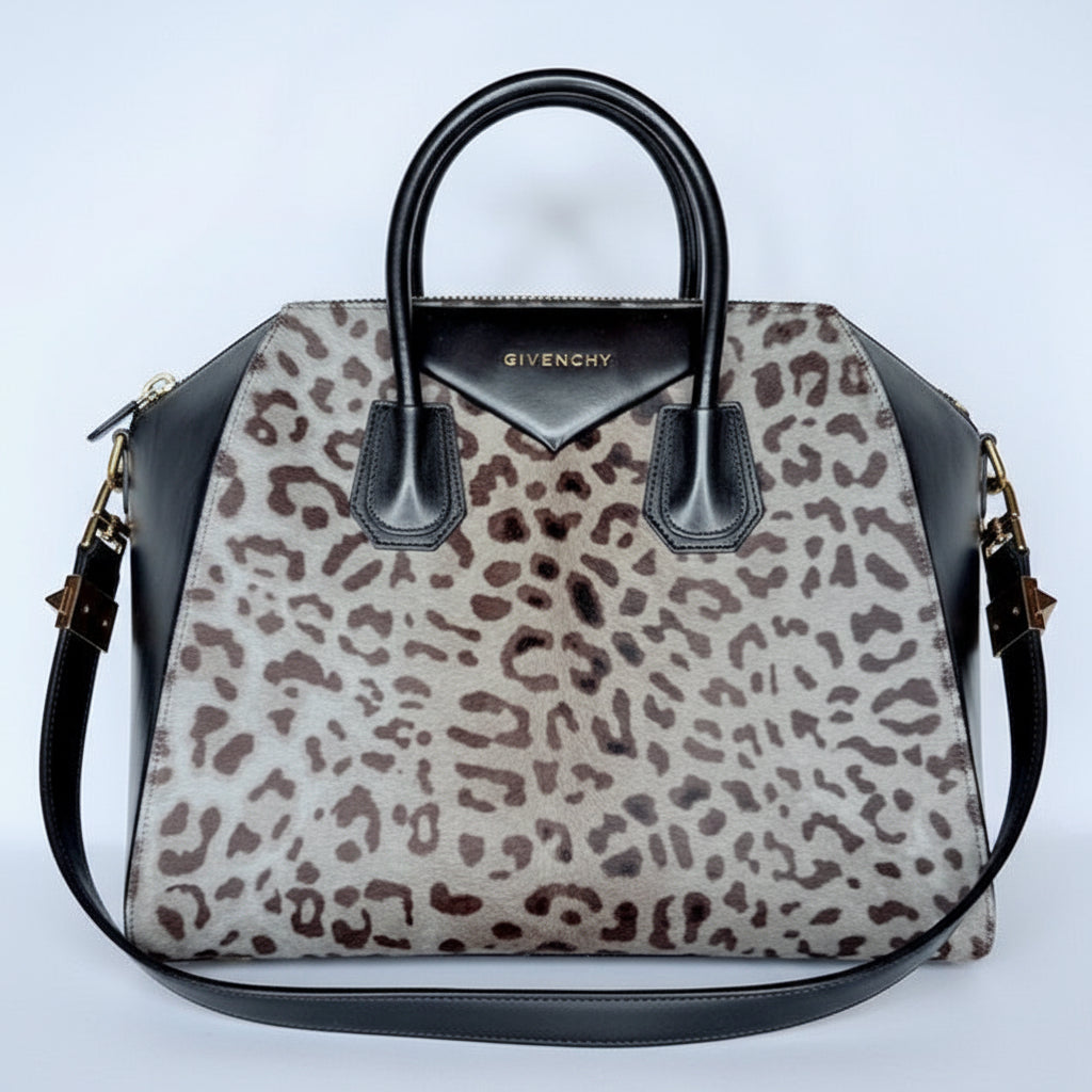GIVENCHY Antigona Large – Leopard Pony Hair & Black Leather