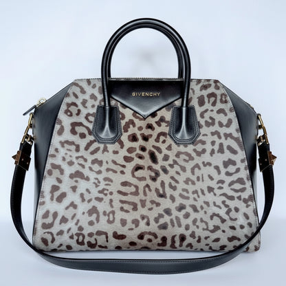 GIVENCHY Antigona Large – Leopard Pony Hair & Black Leather