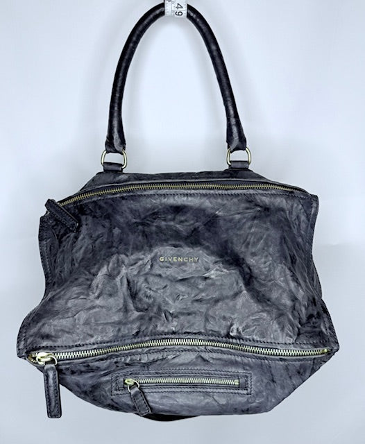 GIVENCHY Pandora – Distressed Black Leather