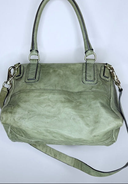 GIVENCHY Pandora Satchel – Sage Green Distressed Leather