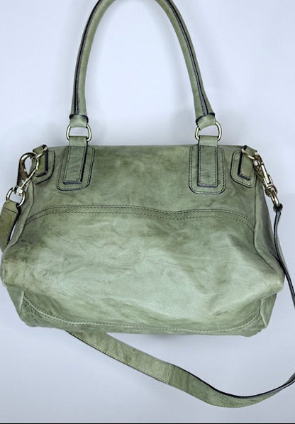 GIVENCHY Pandora Satchel – Sage Green Distressed Leather