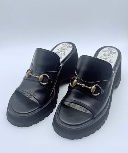 Gucci Horsebit Leather Platform Mule Size EU 39