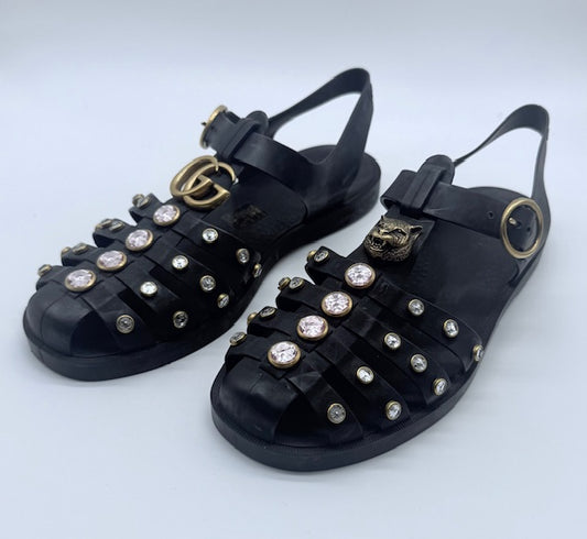 Gucci GG Crystal-Embellished Sandals