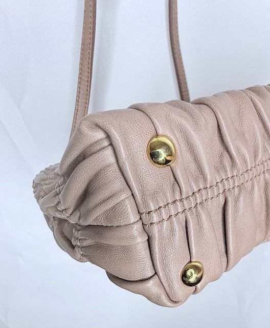 Prada Ruched Nappa Gaufre Mini Tote/Crossbody