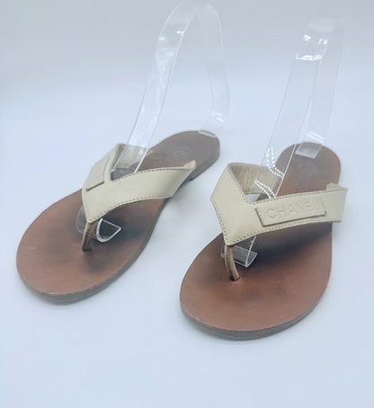 Chanel Leather Flip-Flops Size EU 38.5