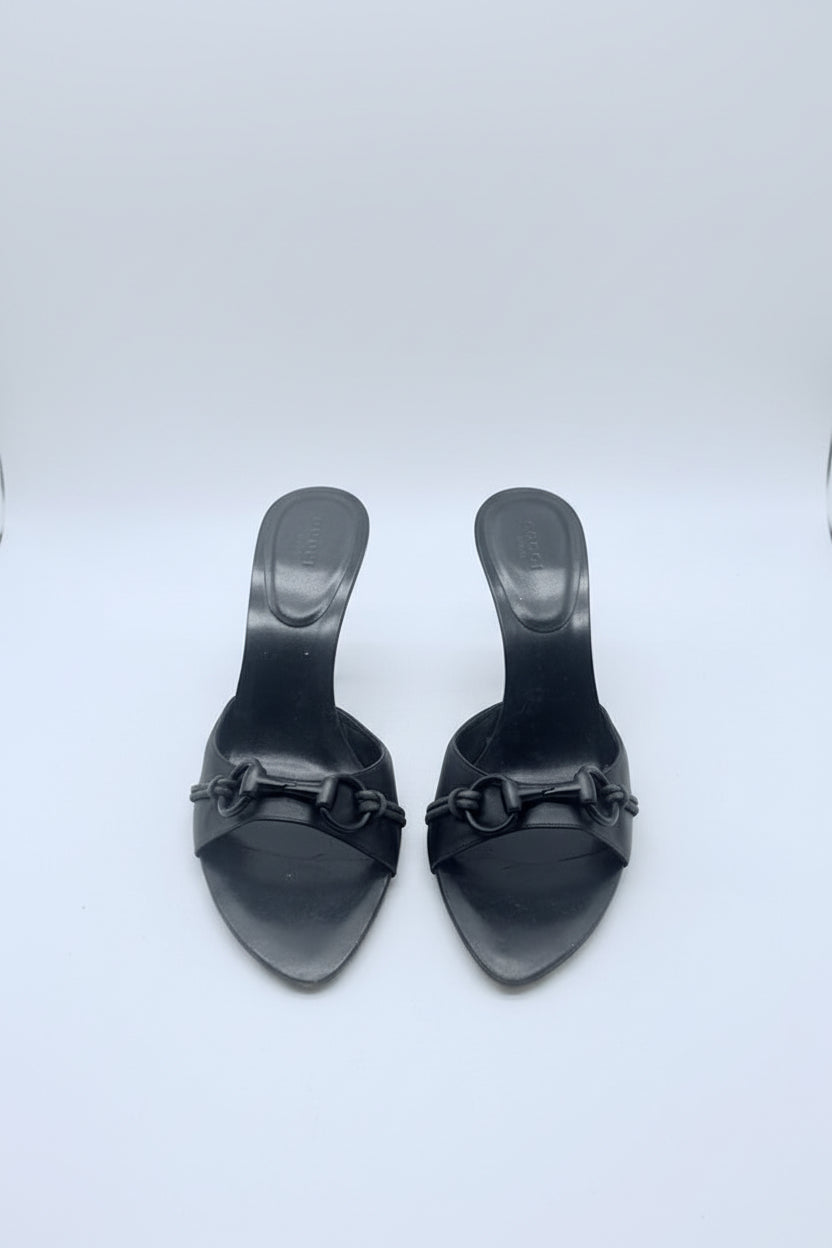 Gucci Horsebit Leather Mule Heels Size EU38