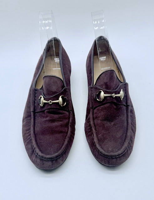 Gucci Horsebit Suede Loafers Size EU 38.5