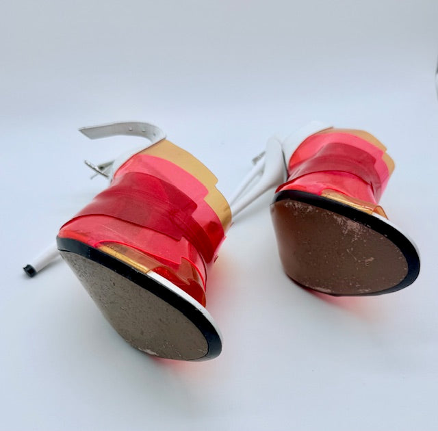 Fendi PVC / Plexi Multi-Colour Open-Toe Heels Size EU39