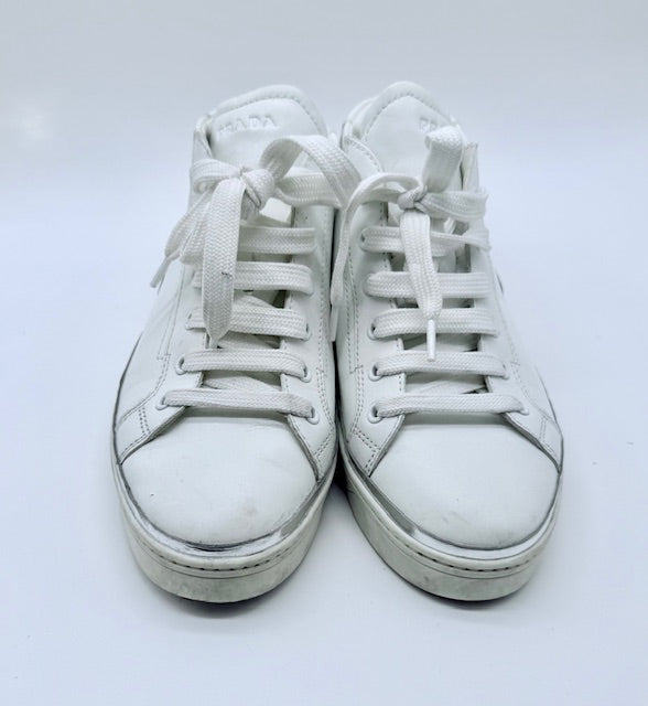 Prada Leather High-Top Sneakers Size EU 38.5