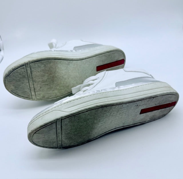 Prada Leather High-Top Sneakers Size EU 38.5