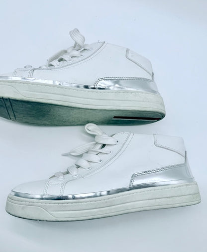 Prada Leather High-Top Sneakers Size EU 38.5