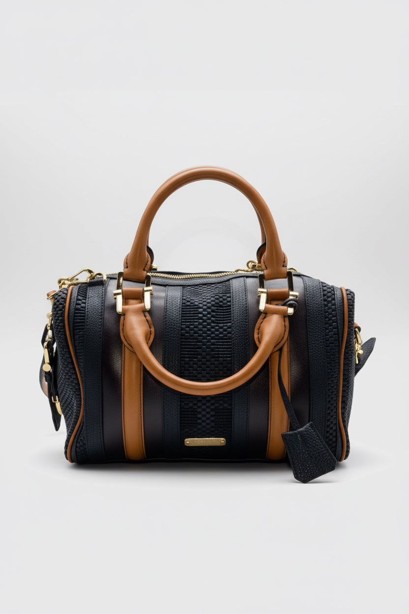 Burberry Leather Barrel Satchel