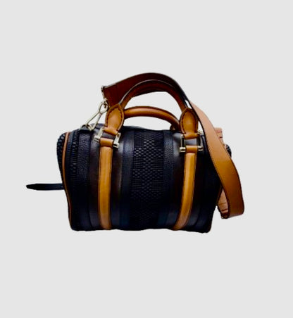Burberry Leather Barrel Satchel