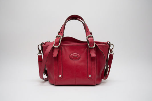 Tods Red Leather Satchel