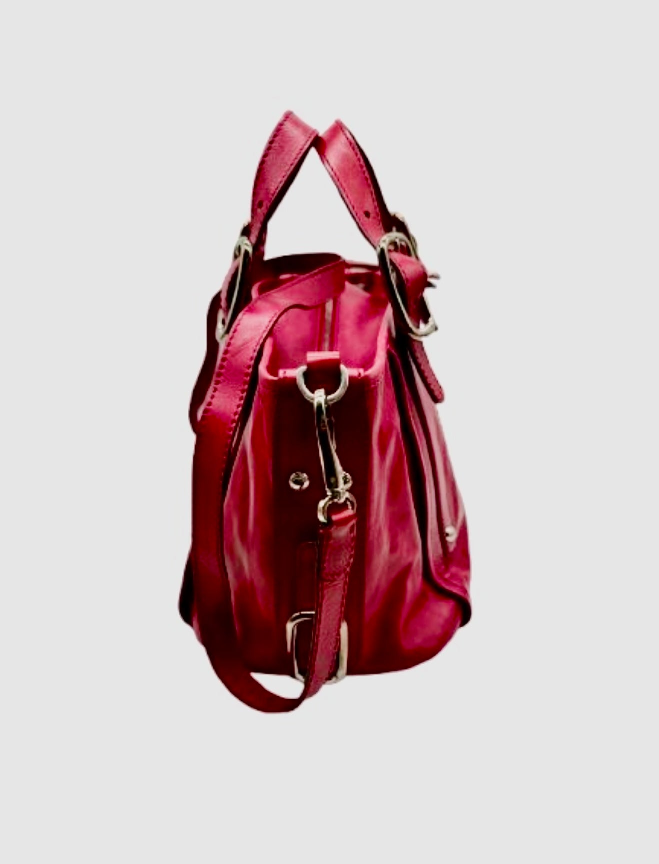 Tods Red Leather Satchel