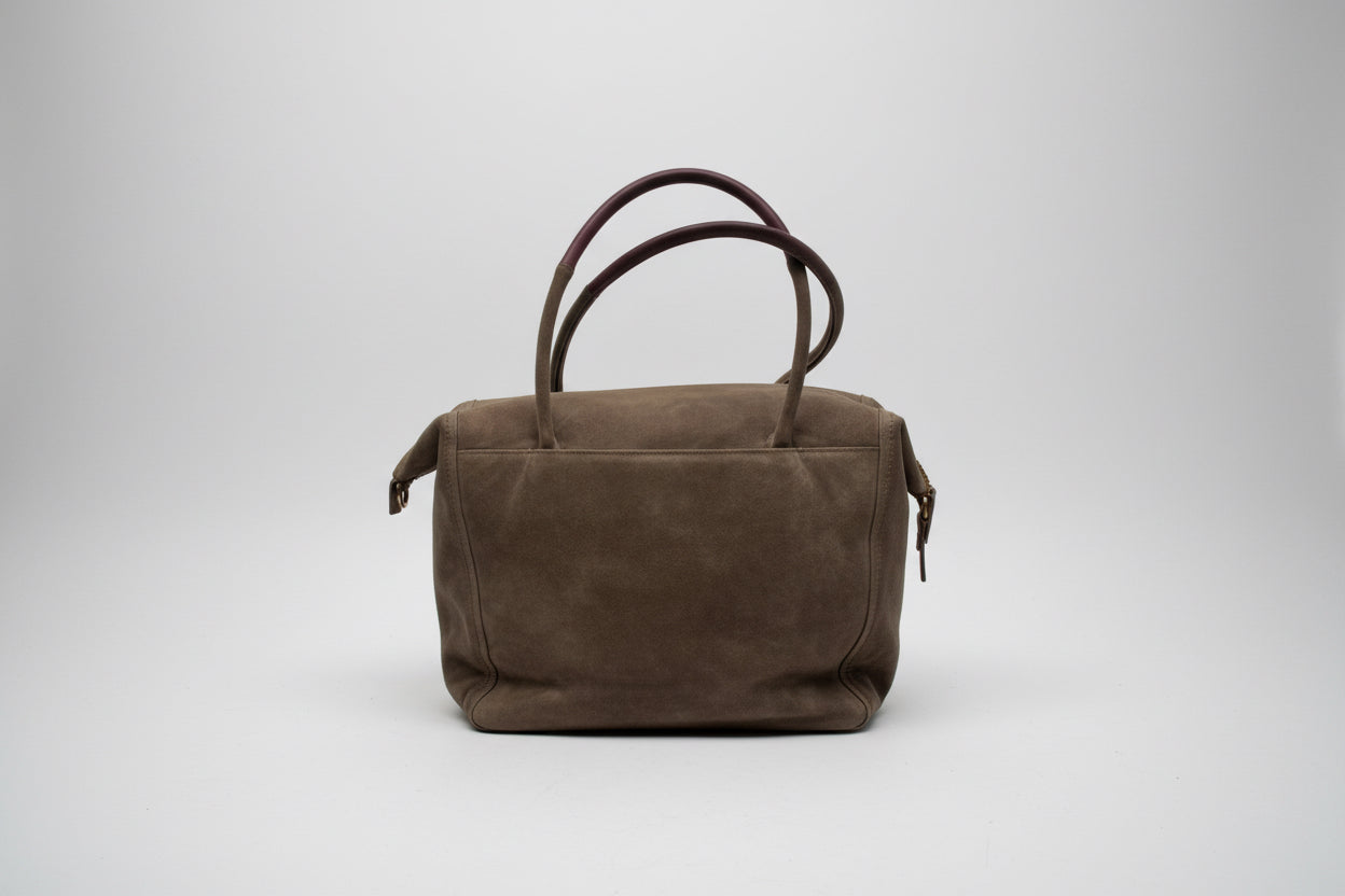 LANVIN Suede Top Handle Satchel