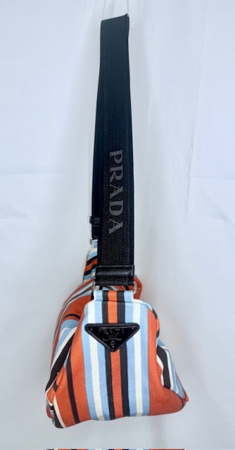 Prada Canapa Baiadera Tote Canvas Shoulder Bag