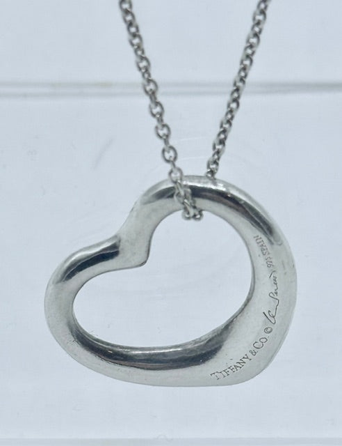 Tiffany & Co. Elsa Peretti Open Heart Pendant Necklace