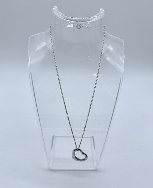 Tiffany & Co. Elsa Peretti Open Heart Pendant and Necklace