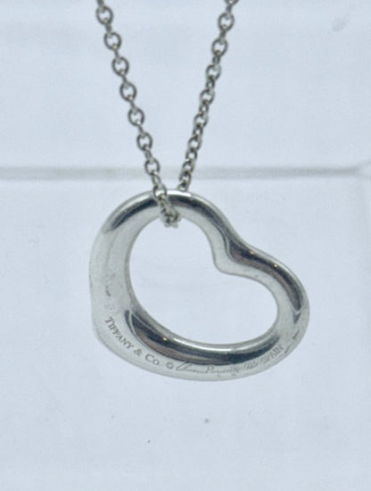 Tiffany & Co. Elsa Peretti Open Heart Pendant and Necklace