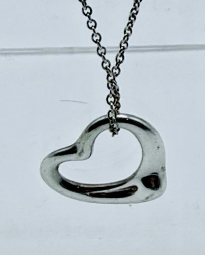 Tiffany & Co. Elsa Peretti Open Heart Pendant and Necklace
