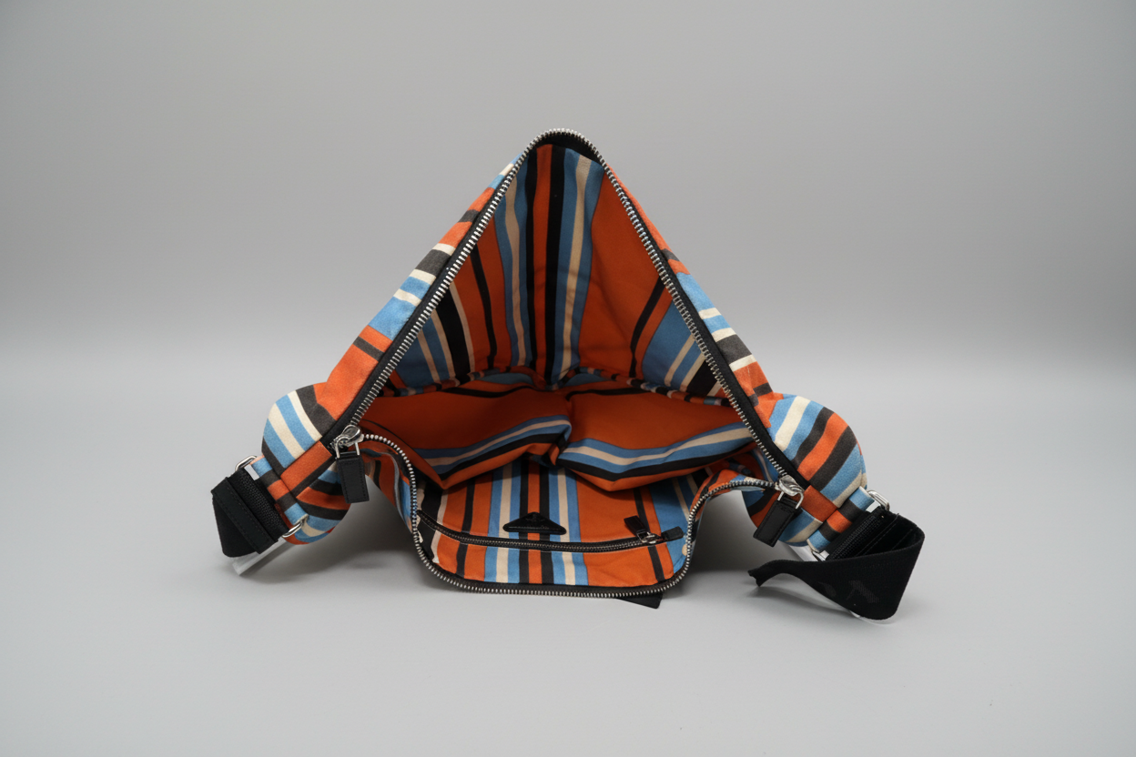 Prada Canapa Baiadera Tote Canvas Shoulder Bag