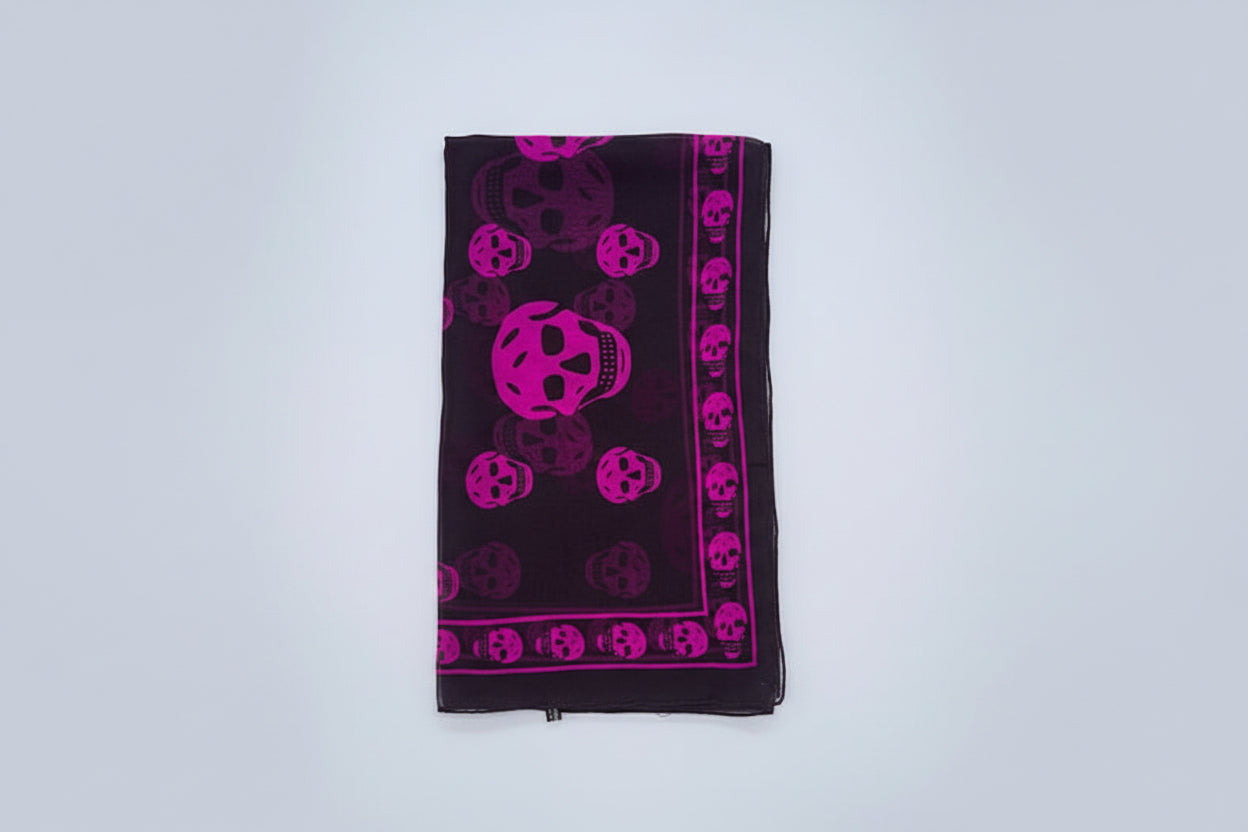 Alexander McQueen Skull Silk Chiffon Scarf