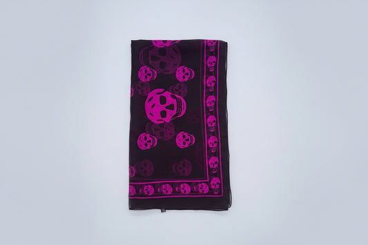 Alexander McQueen Skull Silk Chiffon Scarf